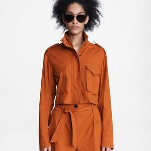 Cropped Linen Field Jacket